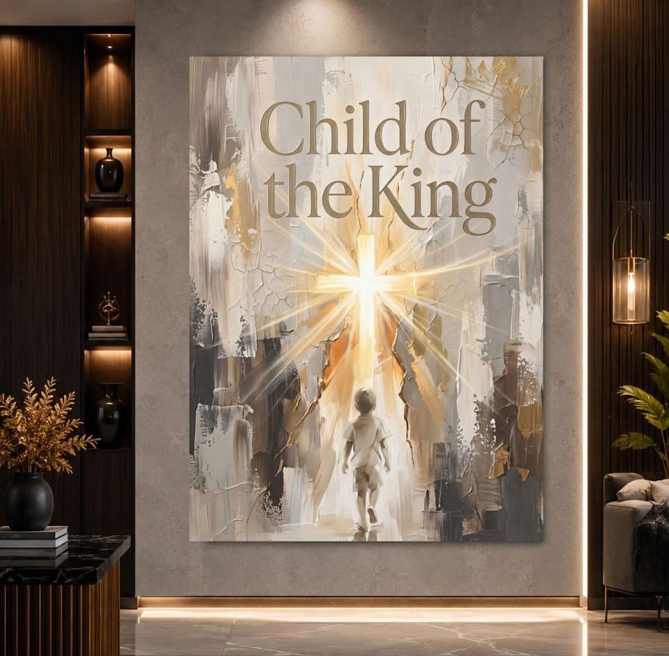 Child of the King Wall Art | Christian Nursery Decor | Faith Based Kids Room Canvas Print — Poster wall art