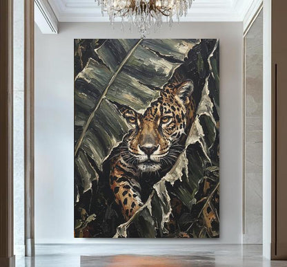 Jaguar Wall Art | Jungle Wildlife Canvas | Big Cat Decor — Framed Print wall art