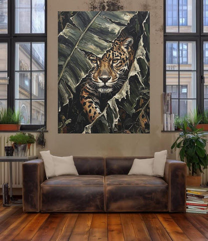 Jaguar Wall Art | Jungle Wildlife Canvas | Big Cat Decor — Framed Print wall art
