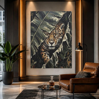 Jaguar Wall Art | Jungle Wildlife Canvas | Big Cat Decor — Framed Print wall art