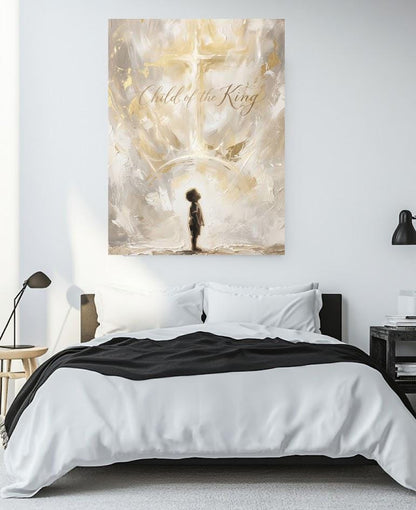 Child of the King Wall Art | Christian Nursery Decor | Neutral Faith Canvas Print — Framed Print wall art