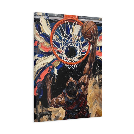 Basketball Dunk Wall Art | Colorful Sports Canvas | Game Room Decor — Canvas wall art