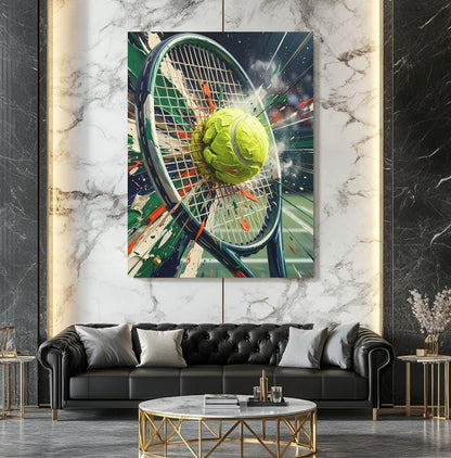 Tennis Wall Art | Racket and Ball Canvas | Sports Room Decor — Framed Print wall art