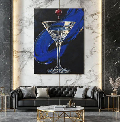 Martini Wall Art | Cocktail Canvas | Modern Home Bar Decor — Framed Print wall art