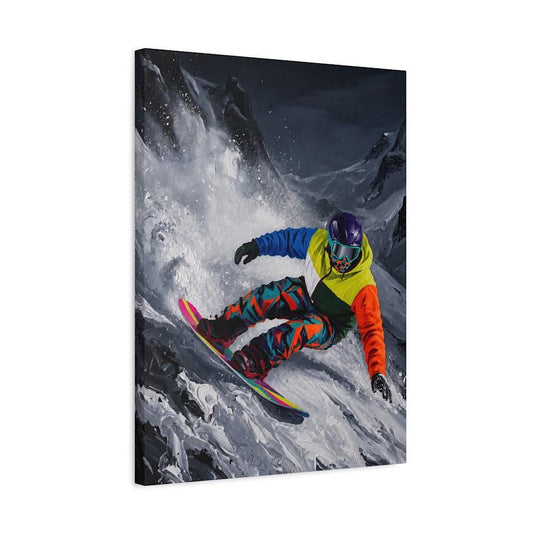 Snowboard Wall Art | Colorful Winter Sports Canvas | Ski Lodge Decor | Mountain Cabin Artwork — Canvas wall art