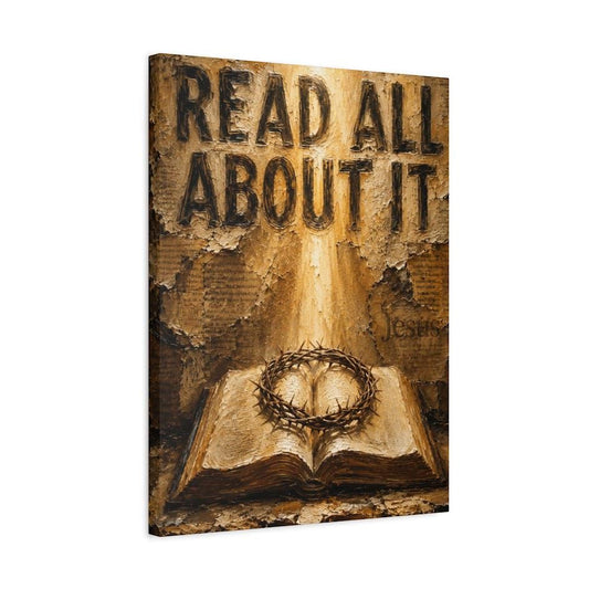 Christian Wall Art, Read All About It Bible Painting, Crown of Thorns Jesus Art — Canvas wall art