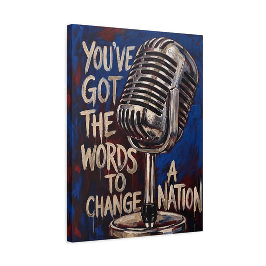 Vintage Microphone Wall Art | Inspirational Quote Canvas | Music Studio Decor — Canvas wall art
