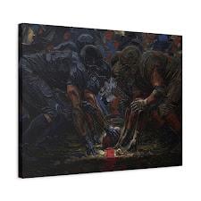 American Football Wall Art, Gridiron Painting, Masculine Game Room Decor — Canvas wall art