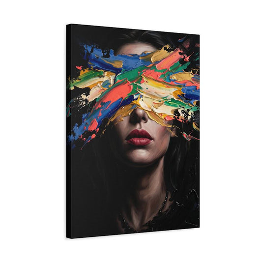 Abstract Woman Wall Art | Colorful Portrait Canvas | Modern Glam Decor — Canvas wall art