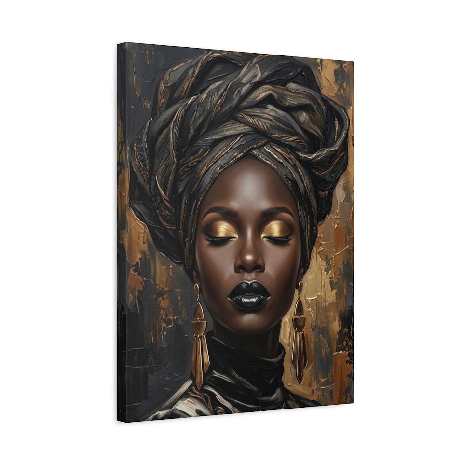 Black Woman Wall Art | Afrocentric Home Decor | Melanin Queen Canvas — Canvas wall art