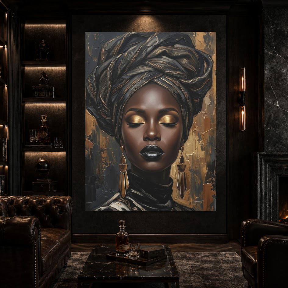 Black Woman Wall Art | Afrocentric Home Decor | Melanin Queen Canvas — Poster wall art