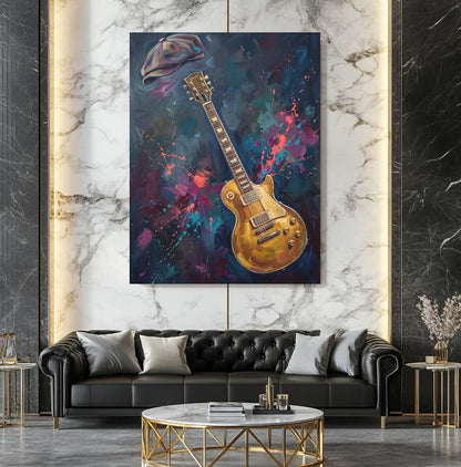 Electric Guitar Wall Art | Music Studio Decor | Rock N Roll Canvas — Framed Print wall art