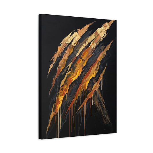 Abstract Claw Mark Wall Art | Black Gold Canvas | Bold Statement Decor — Canvas wall art