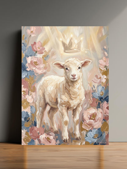 Lamb Wall Art | Christian Nursery Canvas | Baby Room Decor — Poster wall art