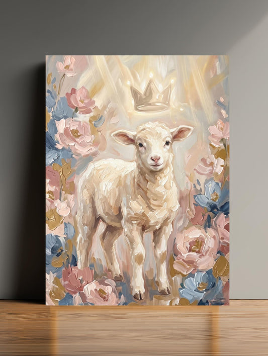 Lamb Wall Art | Christian Nursery Canvas | Baby Room Decor — Poster wall art