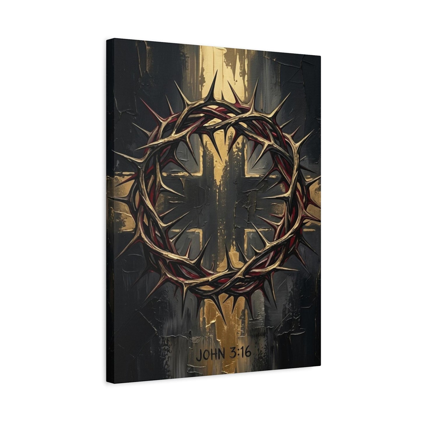 John 3:16 Wall Art | Christian Cross Canvas | Masculine Faith Decor — Canvas wall art
