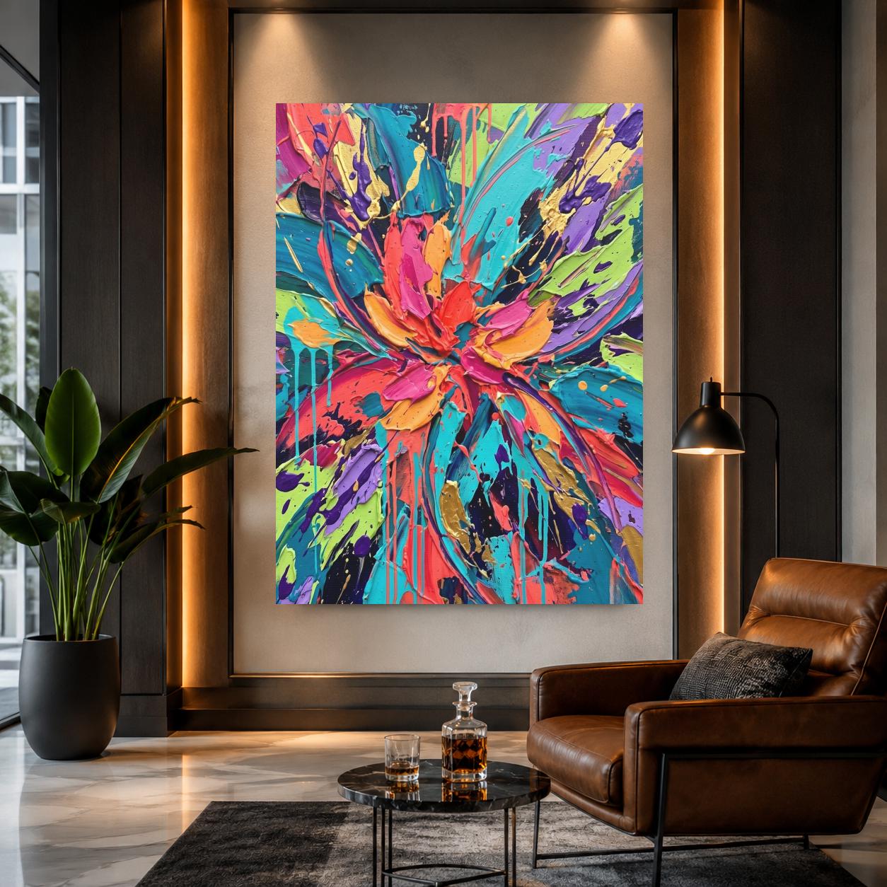 Abstract Wall Art | Colorful Modern Canvas | Living Room Decor — Framed Print wall art