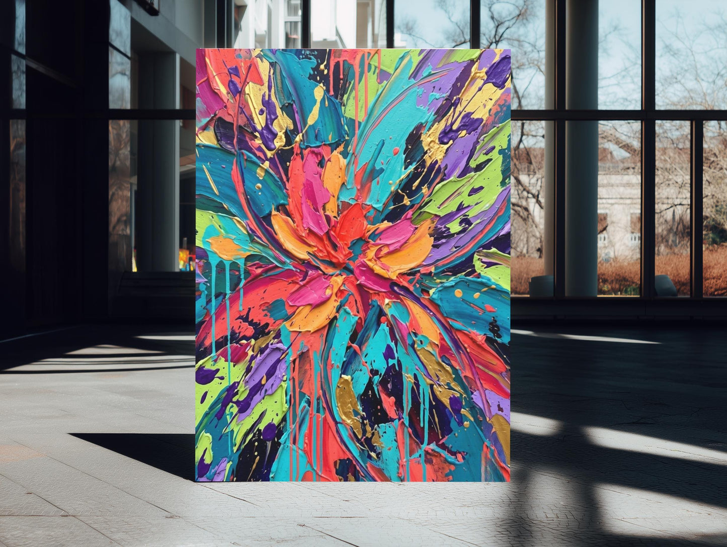 Abstract Wall Art | Colorful Modern Canvas | Living Room Decor — Framed Print wall art