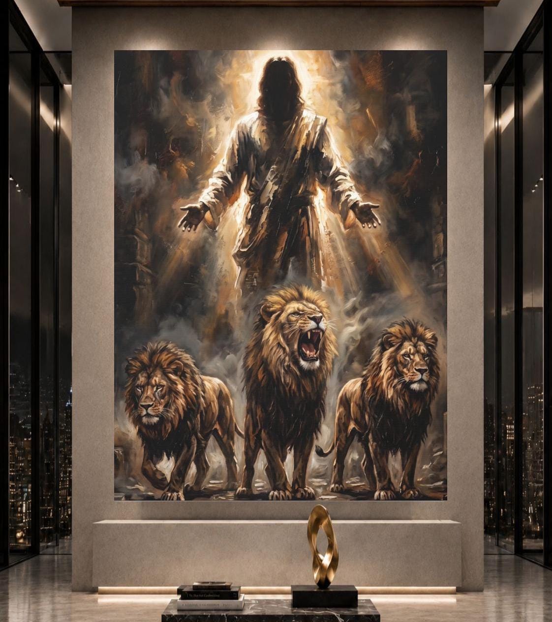 Lion of Judah Wall Art | Jesus Canvas | Masculine Christian Decor — Poster wall art
