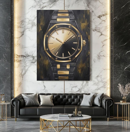 Watch Wall Art | Masculine Statement Canvas | Man Cave Decor — Framed Print wall art