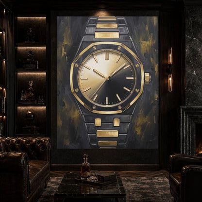 Watch Wall Art | Masculine Statement Canvas | Man Cave Decor — Framed Print wall art