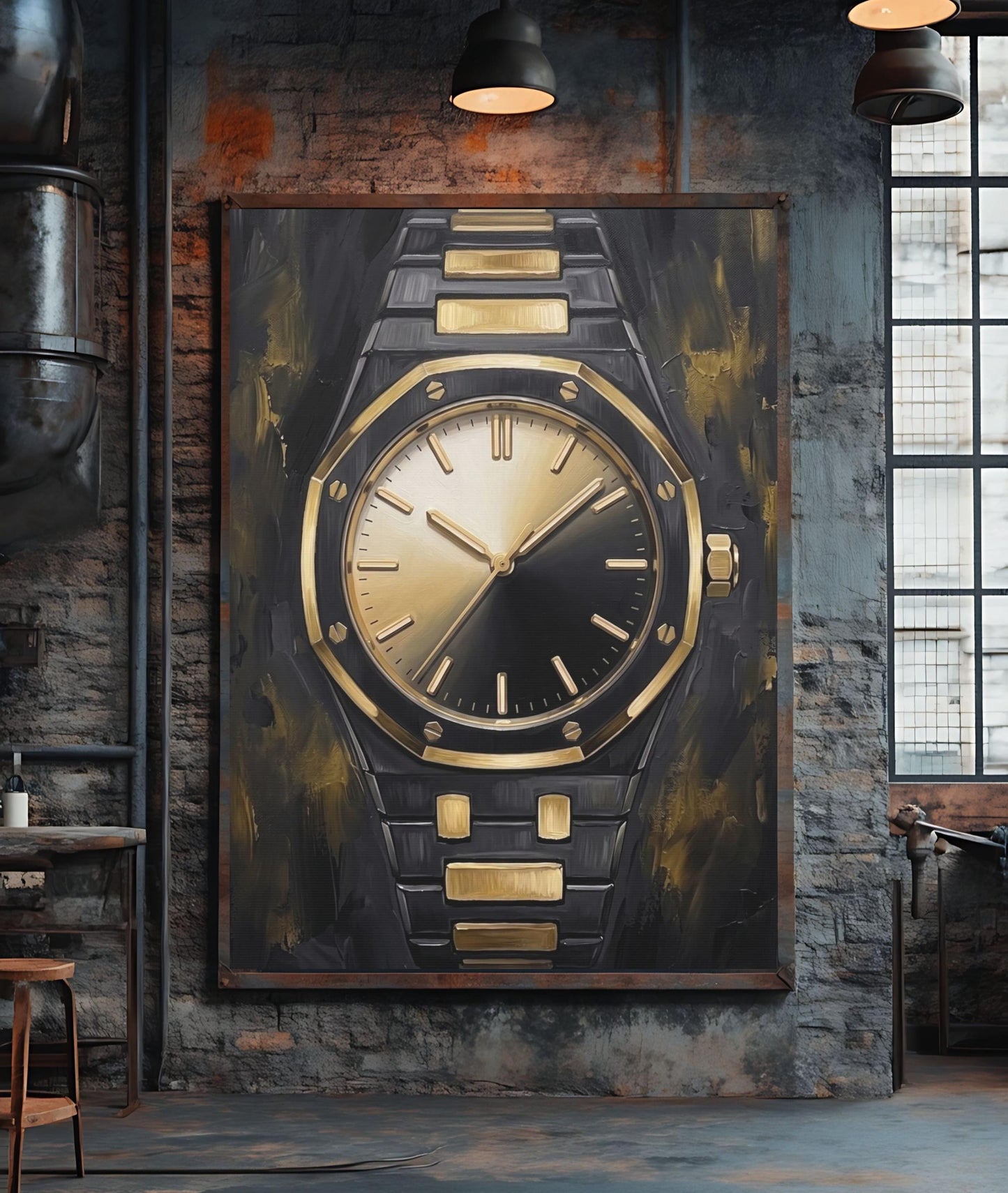 Watch Wall Art | Masculine Statement Canvas | Man Cave Decor — Framed Print wall art
