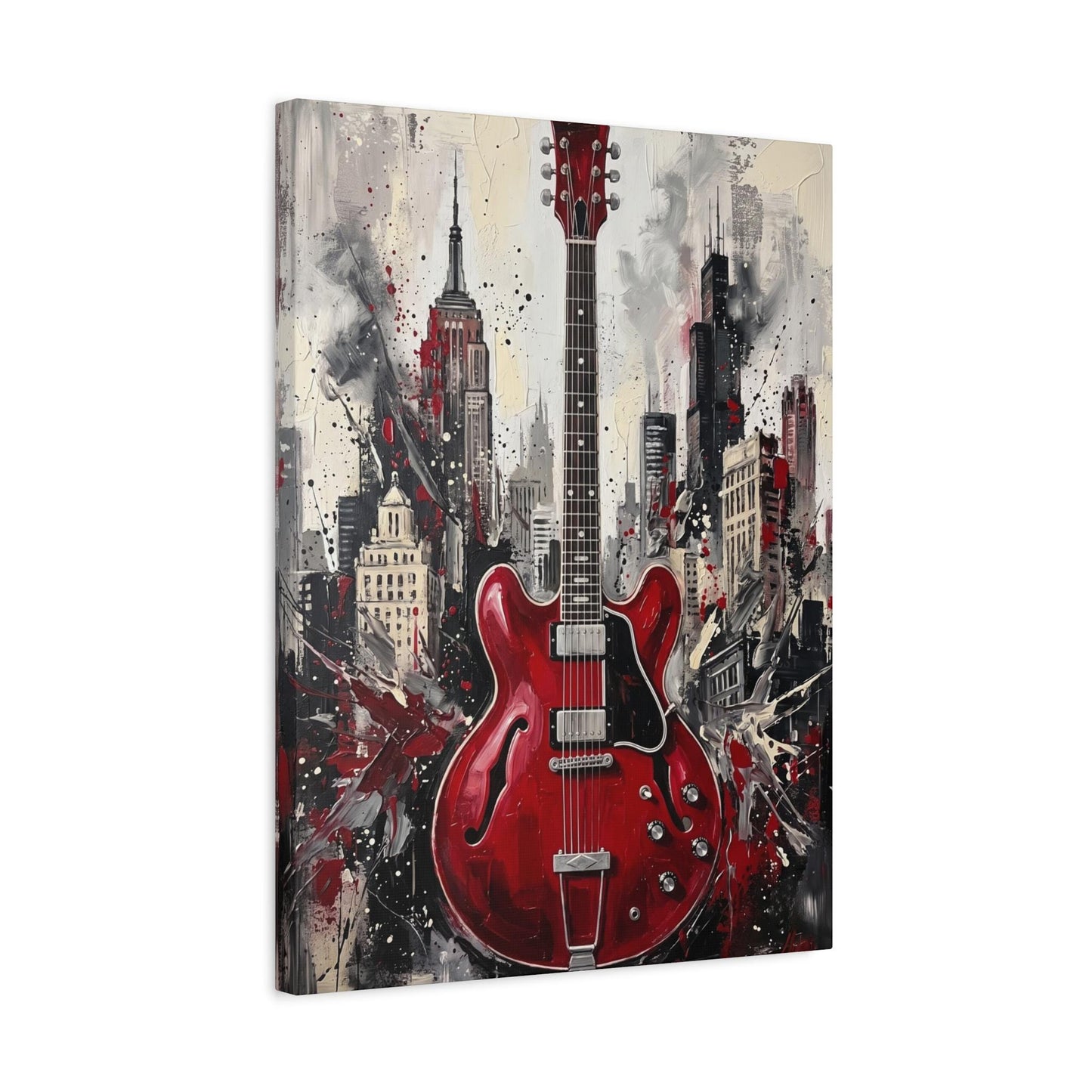 Electric Guitar Wall Art | Urban Music Canvas | Rock Room Decor — Canvas wall art