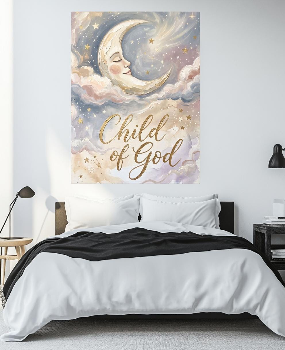 Child of God Wall Art | Christian Nursery Canvas | Baby Room Decor — Framed Print wall art