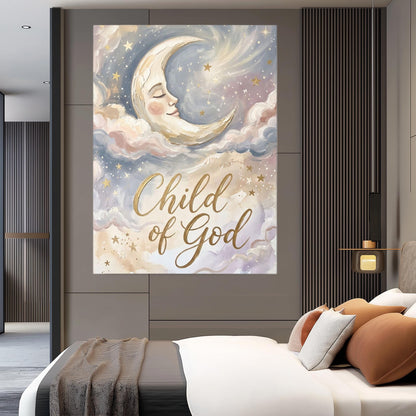 Child of God Wall Art | Christian Nursery Canvas | Baby Room Decor — Framed Print wall art