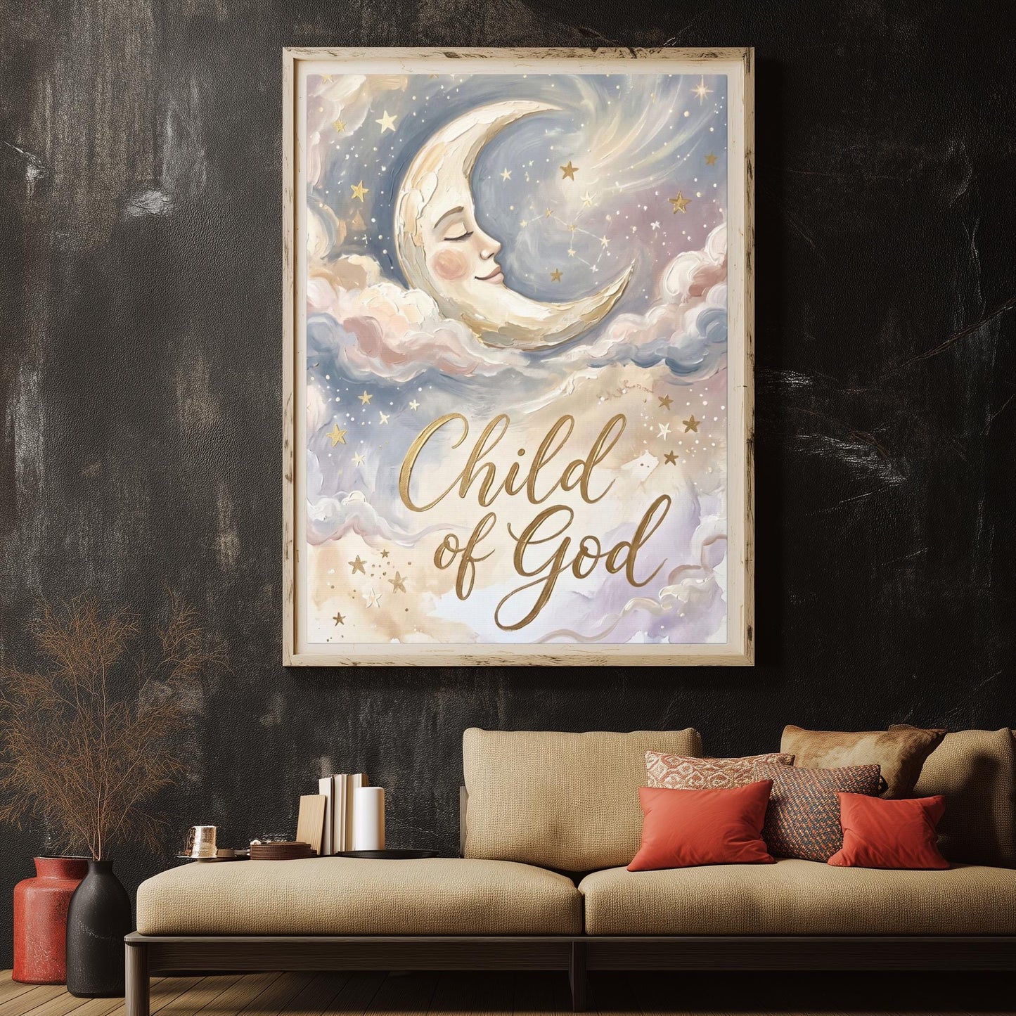 Child of God Wall Art | Christian Nursery Canvas | Baby Room Decor — Framed Print wall art