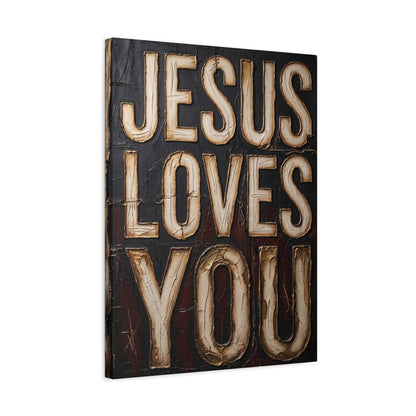 Jesus Loves You Wall Art | Christian Canvas | Faith Home Decor — Canvas wall art