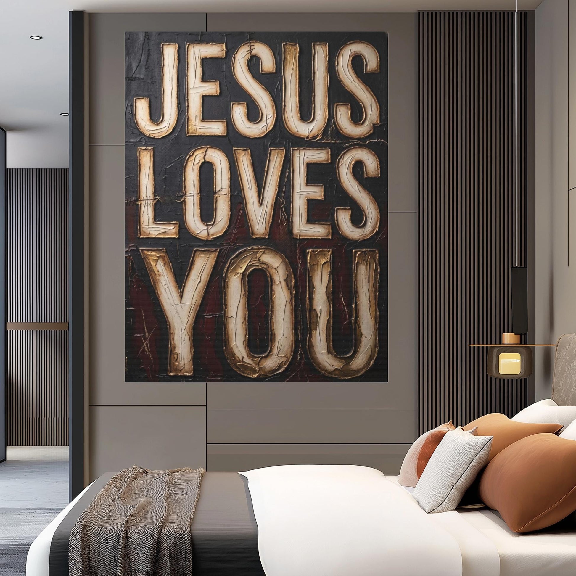 Jesus Loves You Wall Art | Christian Canvas | Faith Home Decor — Framed Print wall art