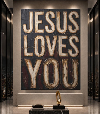 Jesus Loves You Wall Art | Christian Canvas | Faith Home Decor — Poster wall art