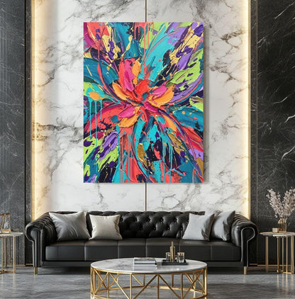 Abstract Wall Art | Colorful Modern Canvas | Living Room Decor — Framed Print wall art