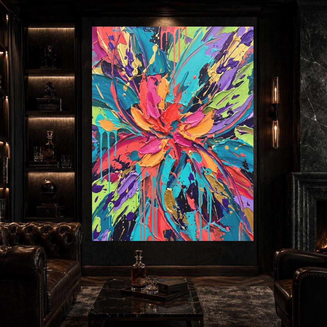 Abstract Wall Art | Colorful Modern Canvas | Living Room Decor — Framed Print wall art