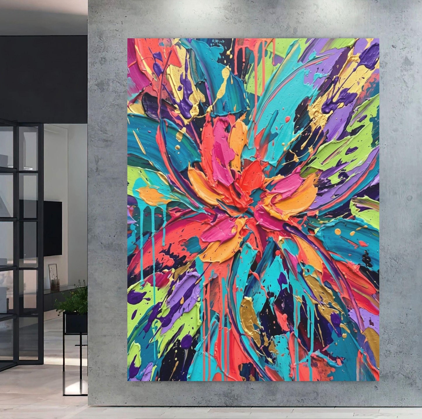 Abstract Wall Art | Colorful Modern Canvas | Living Room Decor — Framed Print wall art