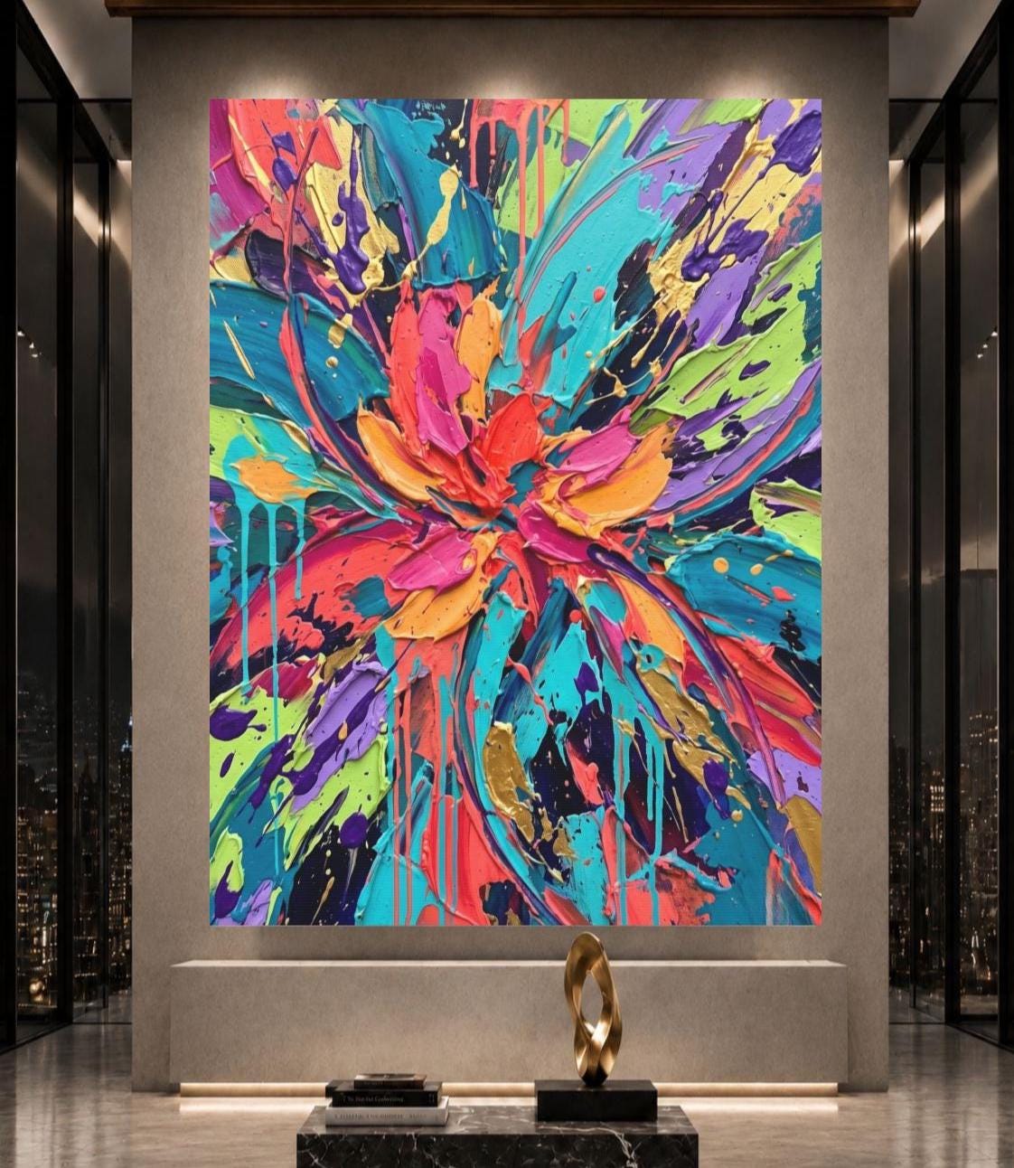 Abstract Wall Art | Colorful Modern Canvas | Living Room Decor — Poster wall art