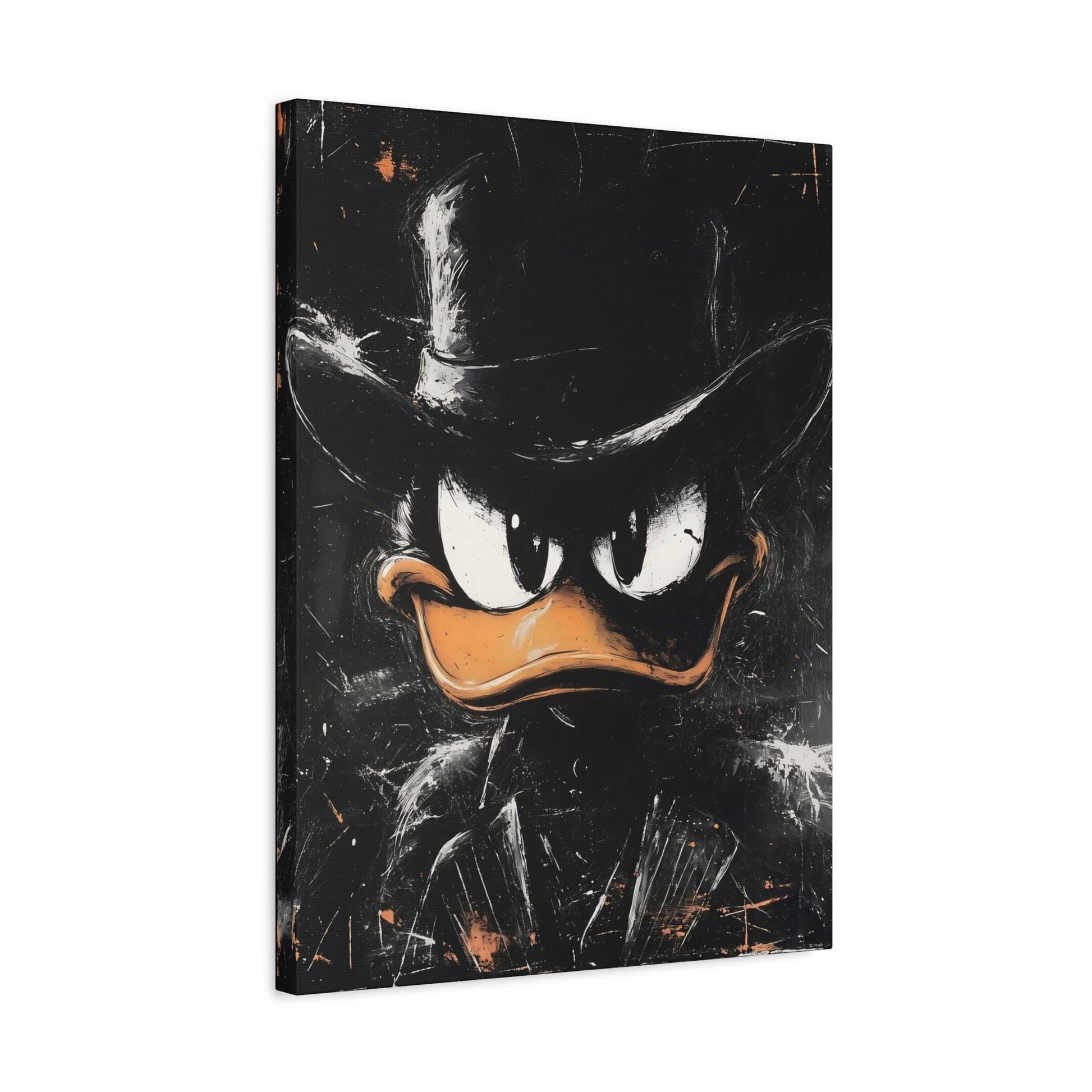 Comic Duck Canvas | Dark Cartoon Artwork | Man Cave Decor — Canvas wall art
