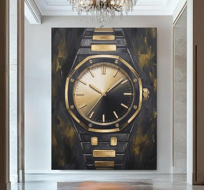 Watch Wall Art | Masculine Statement Canvas | Man Cave Decor — Framed Print wall art