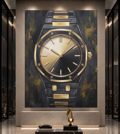 Watch Wall Art | Masculine Statement Canvas | Man Cave Decor — Poster wall art