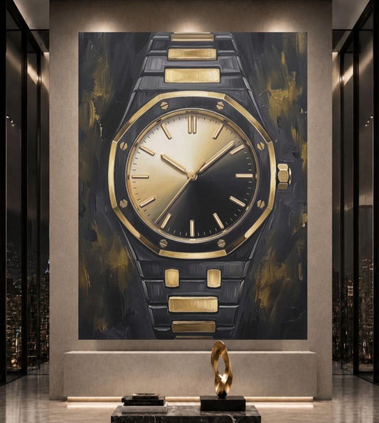 Watch Wall Art | Masculine Statement Canvas | Man Cave Decor — Poster wall art