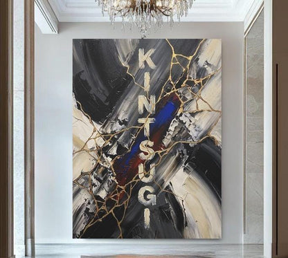 Kintsugi Wall Art | Wabi Sabi Abstract Canvas | Modern Home Decor — Poster wall art