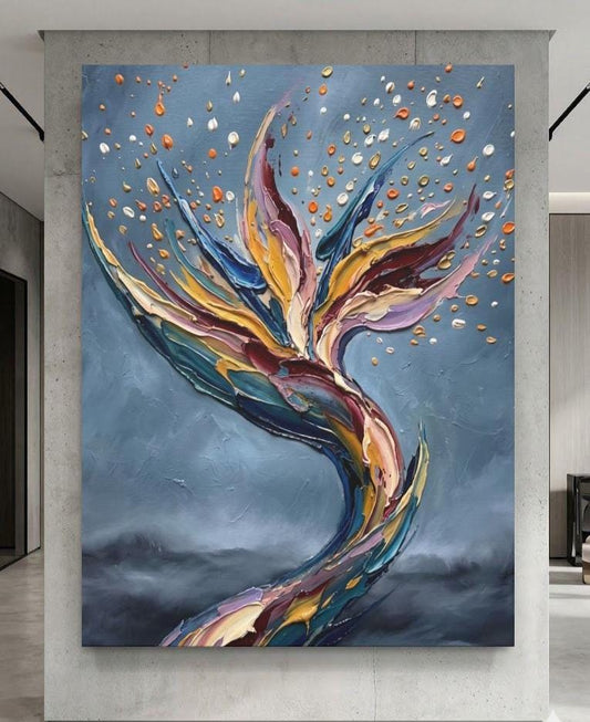 Bird of Paradise Wall Art, Abstract Floral Painting, Colorful Botanical Decor, Modern Statement Piece — Poster wall art