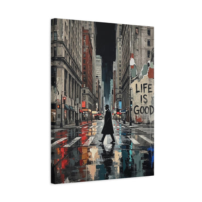 Urban City Wall Art, Motivational Street Art, Modern Cityscape Painting, Inspirational Statement Decor — Canvas wall art