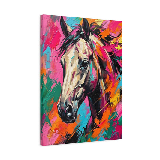 Horse Wall Art, Colorful Equine Painting, Modern Abstract Animal Decor, Vibrant Statement Piece — Canvas wall art