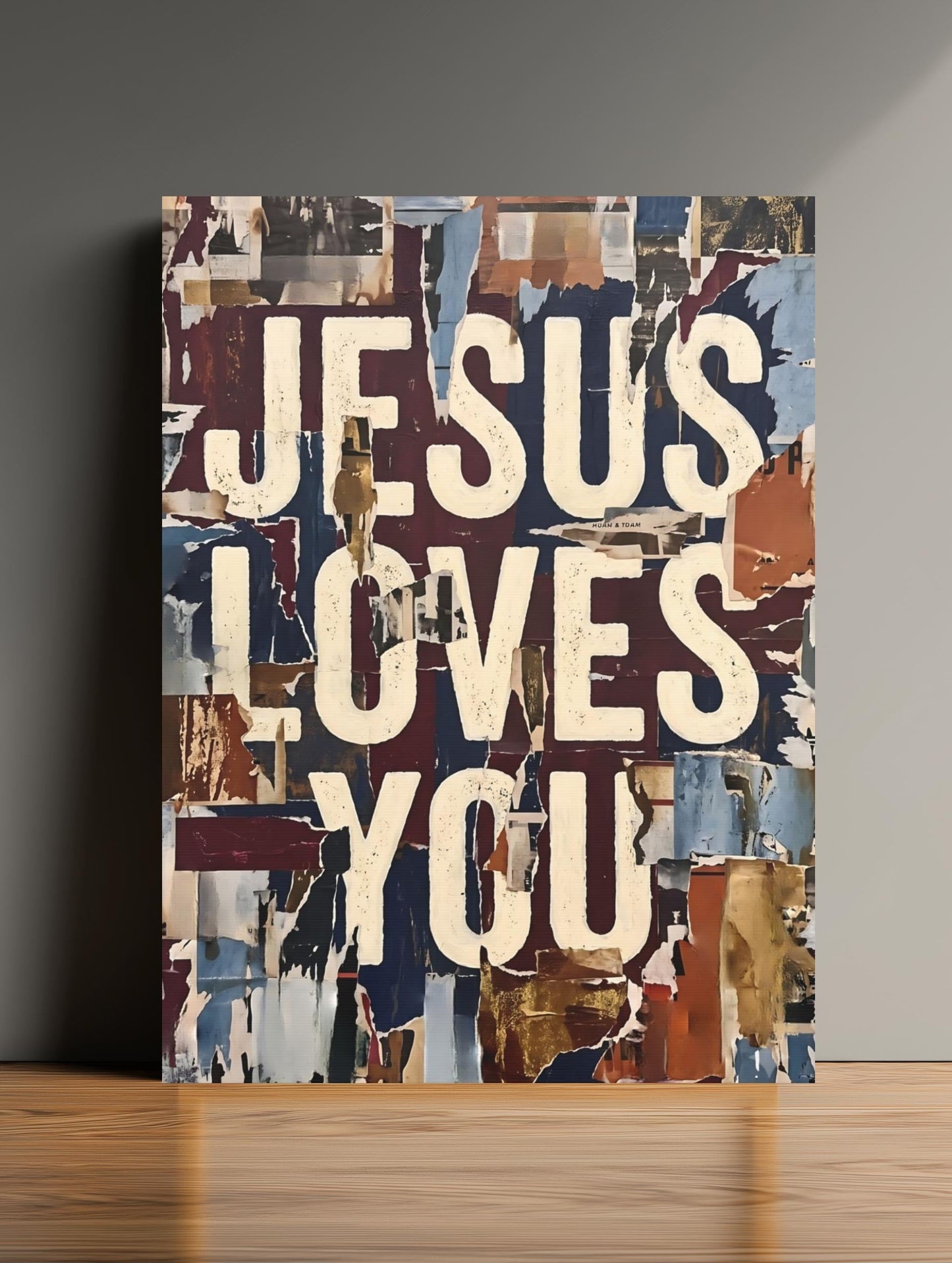 Jesus Loves You Wall Art, Christian Typography, Faith Based Home Decor, Modern Religious Statement Piece — Poster wall art