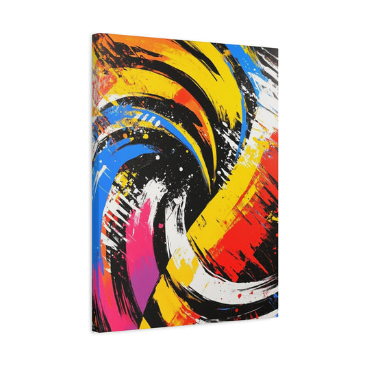 Colorful Abstract Wall Art, Large Brushstroke Painting, Modern Maximalist Decor, Bold Statement Piece — Canvas wall art